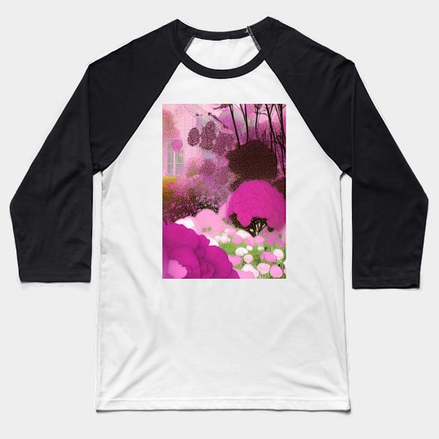 DREAMY COTTAGE GARDEN Baseball T-Shirt by sailorsam1805